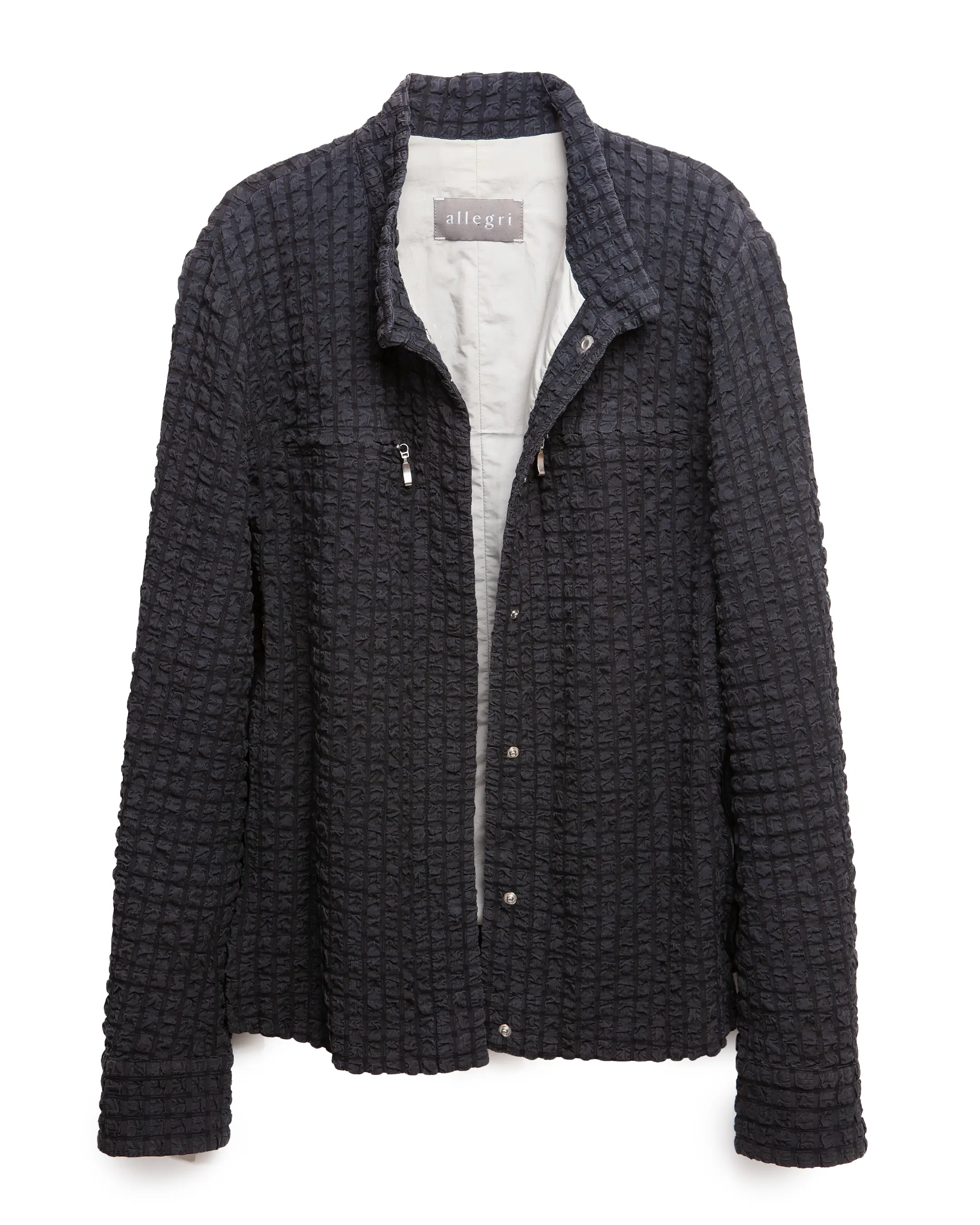 puckered jacquard jacket
